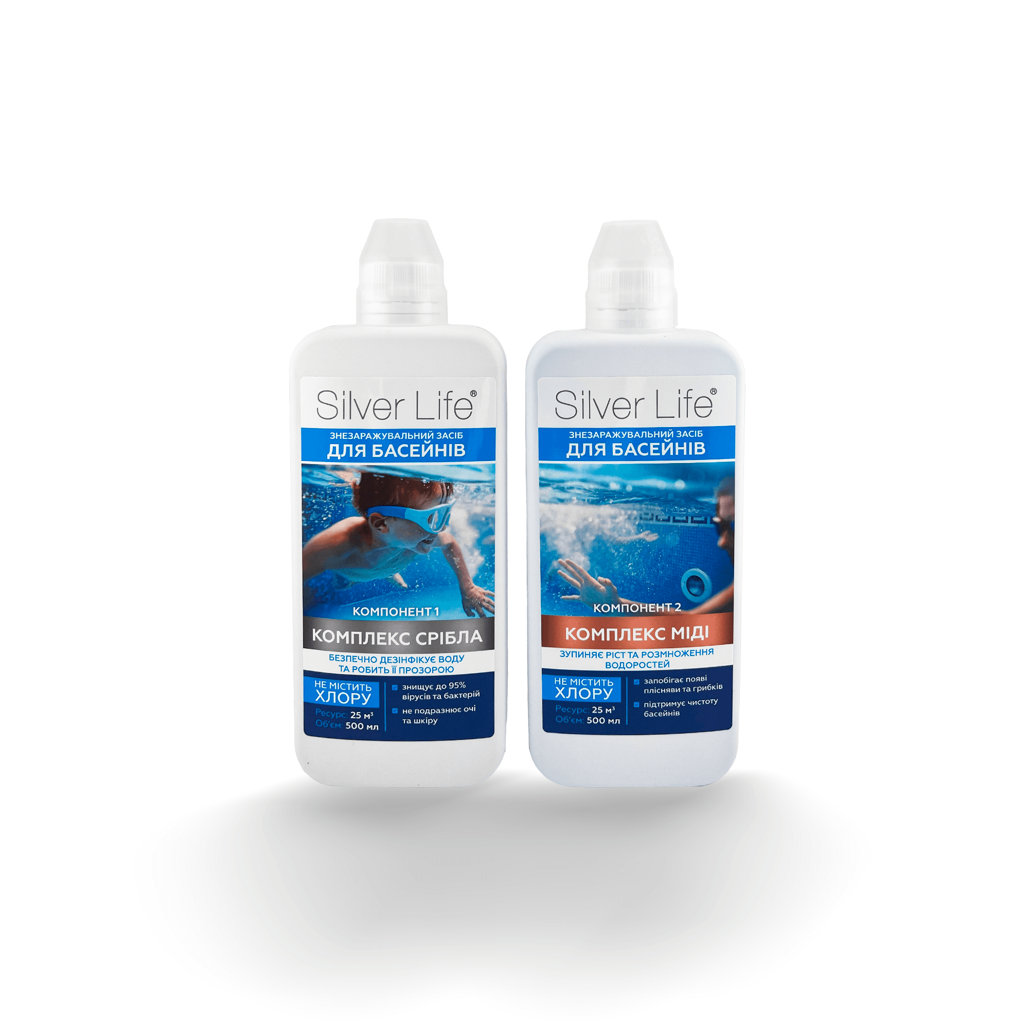 Silver Life Gümüş Bakterisit Kompleks (2×500 ml) — Kapasite 25 m³
